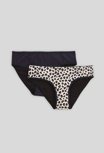 Lot de 2 culottes menstruelles imprimée et unie contenant du coton BIO - MONOPRIX - Modalova