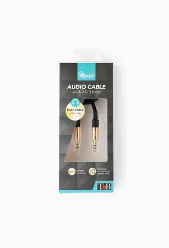 Câble audio plat Jack 3,5mm 1,1m, or & noir, anti noeuds - TNB - Modalova
