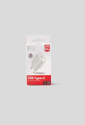 Chargeur secteur USB C 20W, compact, blanc, charge rapide - TNB - Modalova