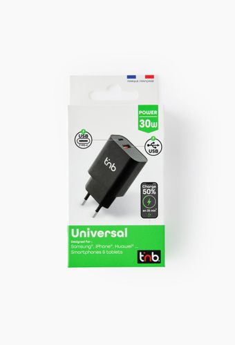 Chargeur secteur 1 usb 1 usb-c, 30 watts - TNB - Modalova