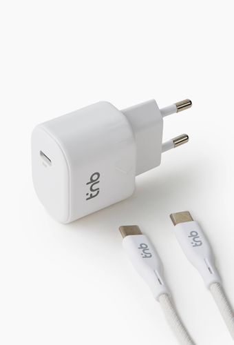 Pack de charge secteur 1 USB-C 30W + câble USB-C - Blanc - TNB - Modalova