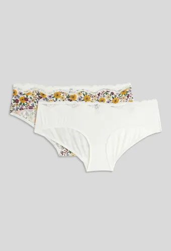 Lot de 2 shorties en microfibre et dentelle - MONOPRIX FEMME - Modalova