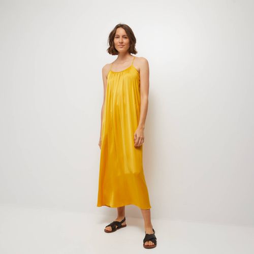 Robe longue fluide fines bretelles effet satiné - MONOPRIX FEMME - Modalova