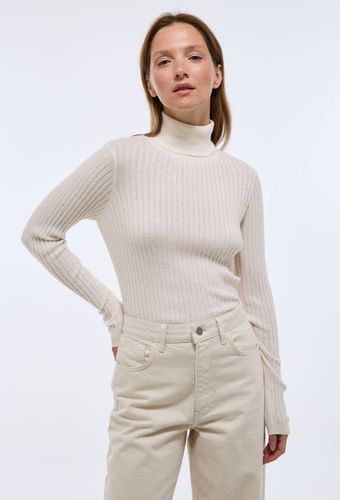 Pull col roulé à côtes uni en coton et cachemire mélangés - MONOPRIX - Modalova