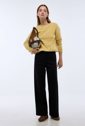 Pantalon large taille haute contenant du coton - MONOPRIX - Modalova