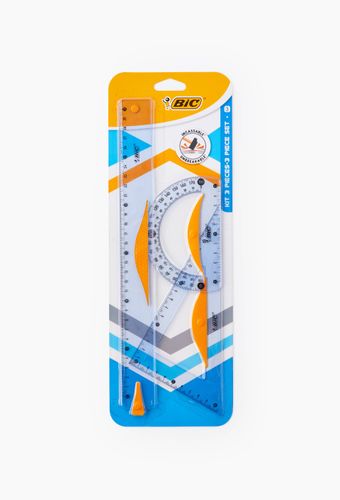 Set de traçage: Règle plate 30 cm, Equerres 60° et Rapporteur - BIC - Modalova