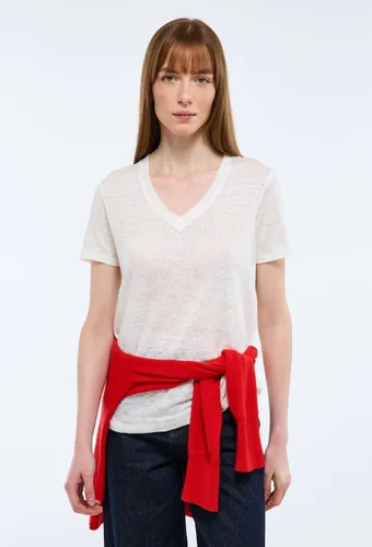 T-shirt manches courtes uni en lin - MONOPRIX PREMIUM - Modalova
