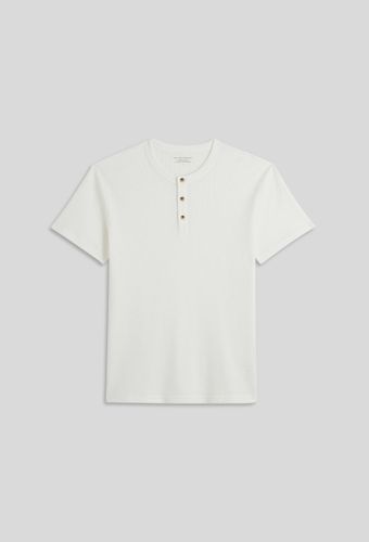 T-shirt manches courtes col tunisien gaufré en coton BIO GOTS - MONOPRIX - Modalova