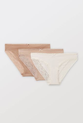 Lot de 3 culottes en coton BIO GOTS et dentelle - MONOPRIX - Modalova