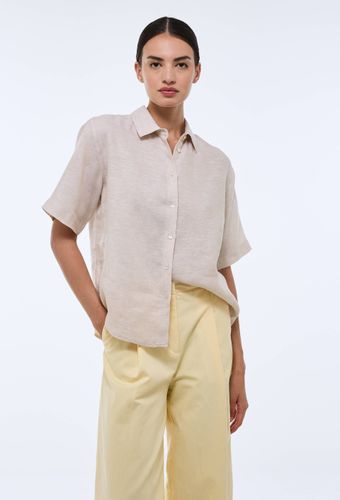 Chemise manches courtes unie en lin - MONOPRIX PREMIUM - Modalova