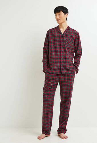 Pyjama à carreaux manches longues et pantalon en flanelle, Oeko-Tex - MONOPRIX - Modalova