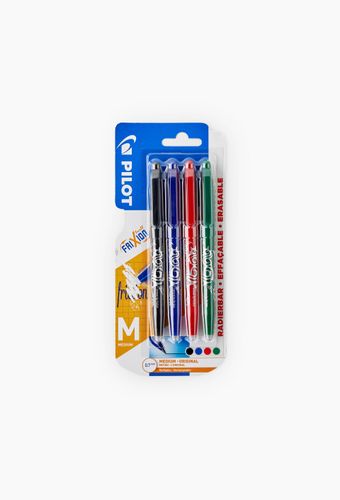 Rollers Frixion Ball, encres assorties bleue, noire, rouge et vert, pointe moyenne - PILOT - Modalova