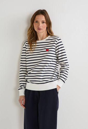 Sweat marinière avec broderie coeur en molleton - MONOPRIX - Modalova