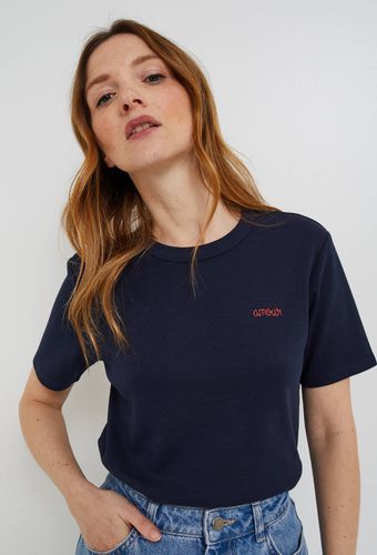 T.shirt brodé, en coton BIO - MONOPRIX FEMME - Modalova
