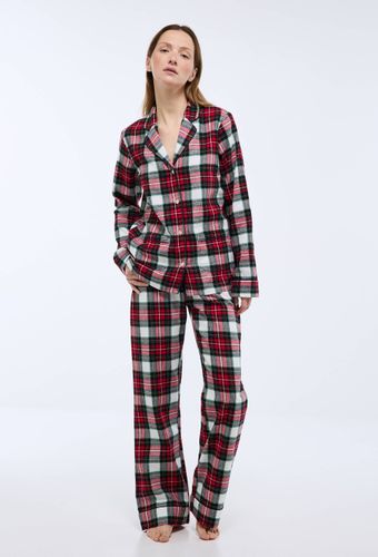 Pyjama col tailleur à carreaux en flanelle 100% coton BIO GOTS - MONOPRIX - Modalova