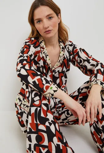 Pyjama large à imprimés contrastés, certifié EcoVero et OEKO-TEX - MONOPRIX LINGERIE - Modalova