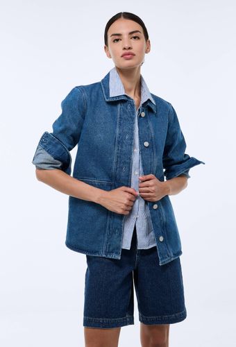 Veste courte boutonnée en denim - MONOPRIX - Modalova