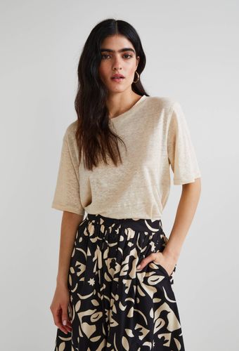 T-shirt manches courtes uni en lin - MONOPRIX PREMIUM - Modalova