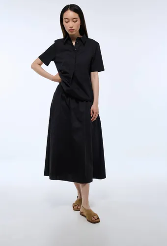 Jupe midi taille smockée unie en coton BIO GOTS - MONOPRIX - Modalova