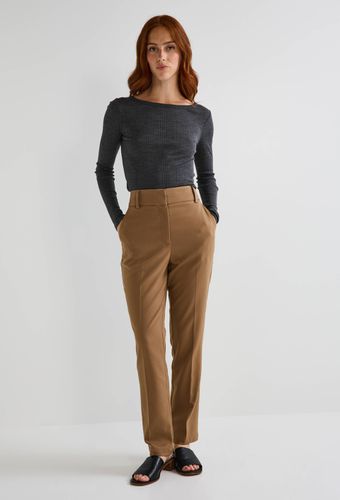 Pantalon droit uni avec pli cassé - MONOPRIX - Modalova