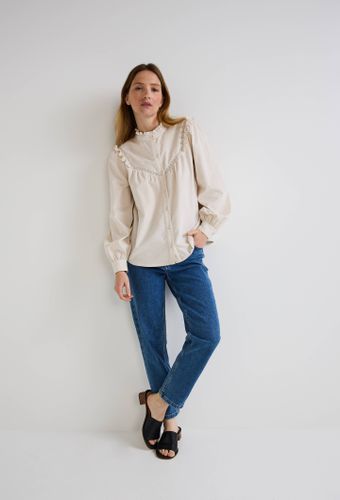 Blouse velours à détails en coton - MONOPRIX - Modalova