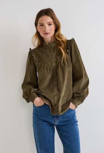 Blouse velours à détails en coton - MONOPRIX - Modalova