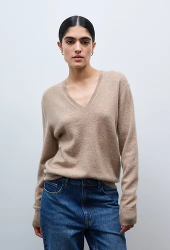 Pull uni col V en 100% cachemire - MONOPRIX PREMIUM - Modalova