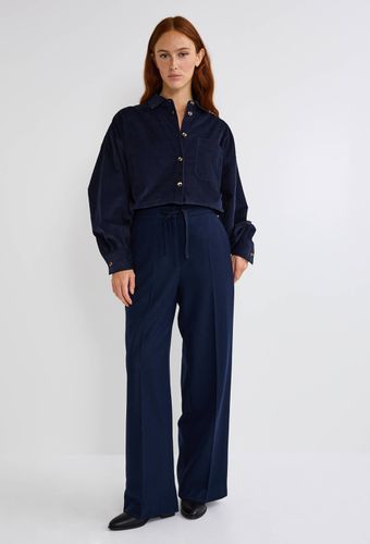 Pantalon large à taille semi-élastiquée contenant de la laine - MONOPRIX - Modalova