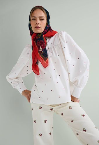 Blouse imprimée motifs cerises en popeline de coton - VICKI MURDOCH X MONOPRIX - MONOPRIX CREATEURS - Modalova