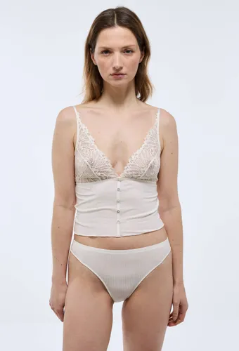 Top fines bretelles SYLVANA en modal et dentelle - MONOPRIX - Modalova
