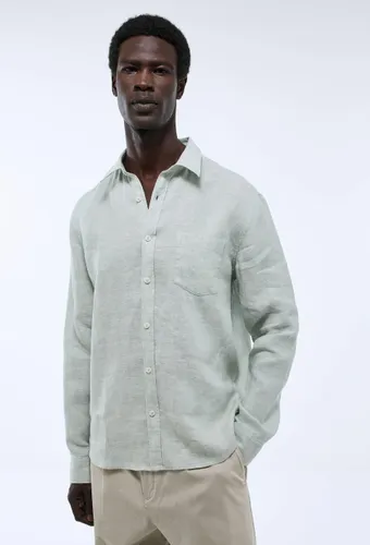 Chemise manches longues chambray en lin - MONOPRIX PREMIUM - Modalova