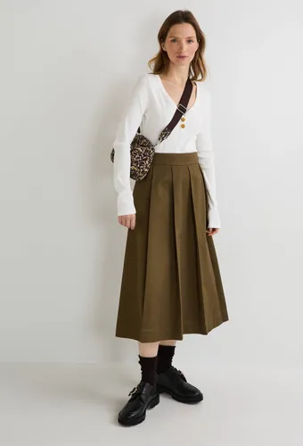 Jupe midi en coton BIO GOTS - MONOPRIX - Modalova