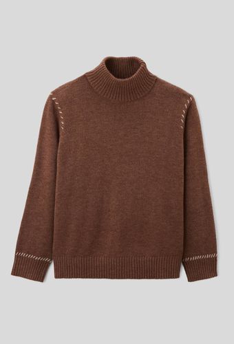 Pull uni en maille avec surpiqures contrastées - MONOPRIX - Modalova