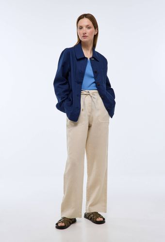 Pantalon taille semi-élastiquée uni en lin - MONOPRIX PREMIUM - Modalova
