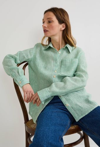 Chemise manches longues rayée en lin - MONOPRIX PREMIUM - Modalova