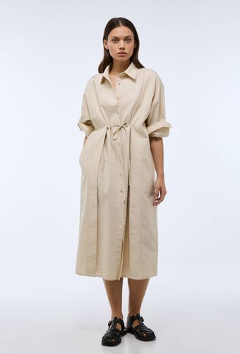 Robe midi unie en lin et coton - MONOPRIX - Modalova