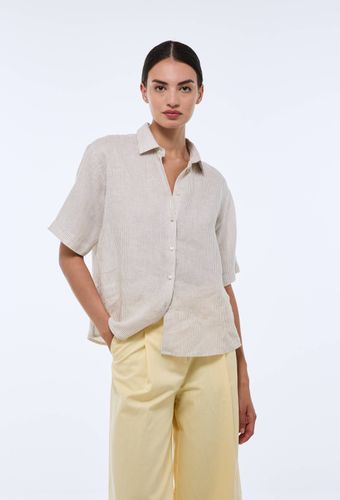 Chemise manches courtes unie en lin - MONOPRIX PREMIUM - Modalova
