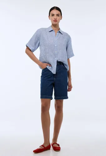 Chemise manches courtes unie en lin - MONOPRIX PREMIUM - Modalova