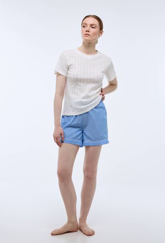 Pyjashort en pointelle et coton chambray BIO - MONOPRIX - Modalova