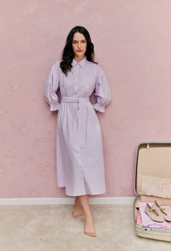 Robe midi cintrée rayée en coton BIO GOTS - MONOPRIX - Modalova