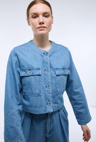 Veste courte unie en denim - MONOPRIX - Modalova