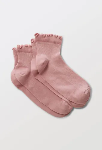 Lot de 2 paires de socquettes à bord fantaisie en coton - MONOPRIX - Modalova