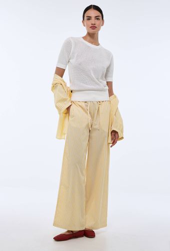 Pull manches courtes à maille ajourée en coton - MONOPRIX - Modalova