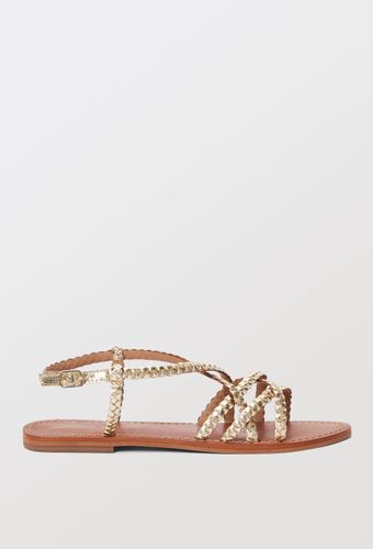 Sandales multi brides tressées en cuir - MONOPRIX PREMIUM - Modalova