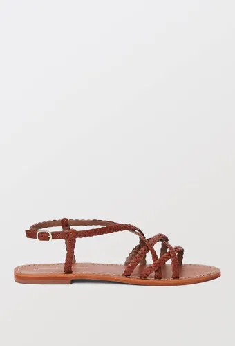 Sandales multi brides tressées en cuir - MONOPRIX PREMIUM - Modalova