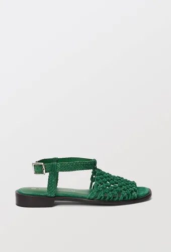 Sandales tressées en cuir - MONOPRIX PREMIUM - Modalova
