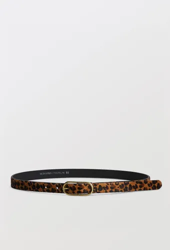Ceinture imprimé léopard 2 cm en cuir poils - MONOPRIX PREMIUM - Modalova