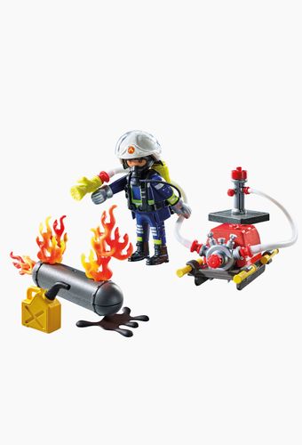 Pompier pompe à eau et réservoir enflammé - PLAYMOBIL - Modalova