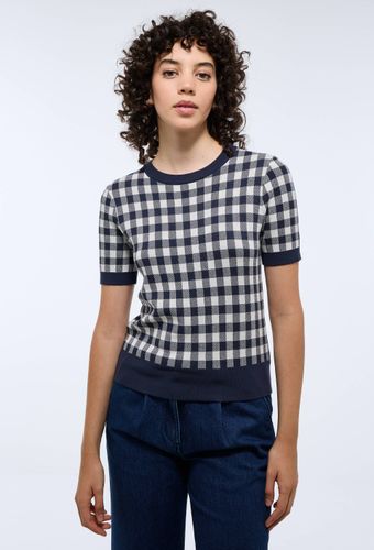 Pull manches courtes motif vichy - MONOPRIX - Modalova