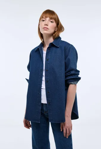 Chemise manches longues jean en coton - MONOPRIX - Modalova